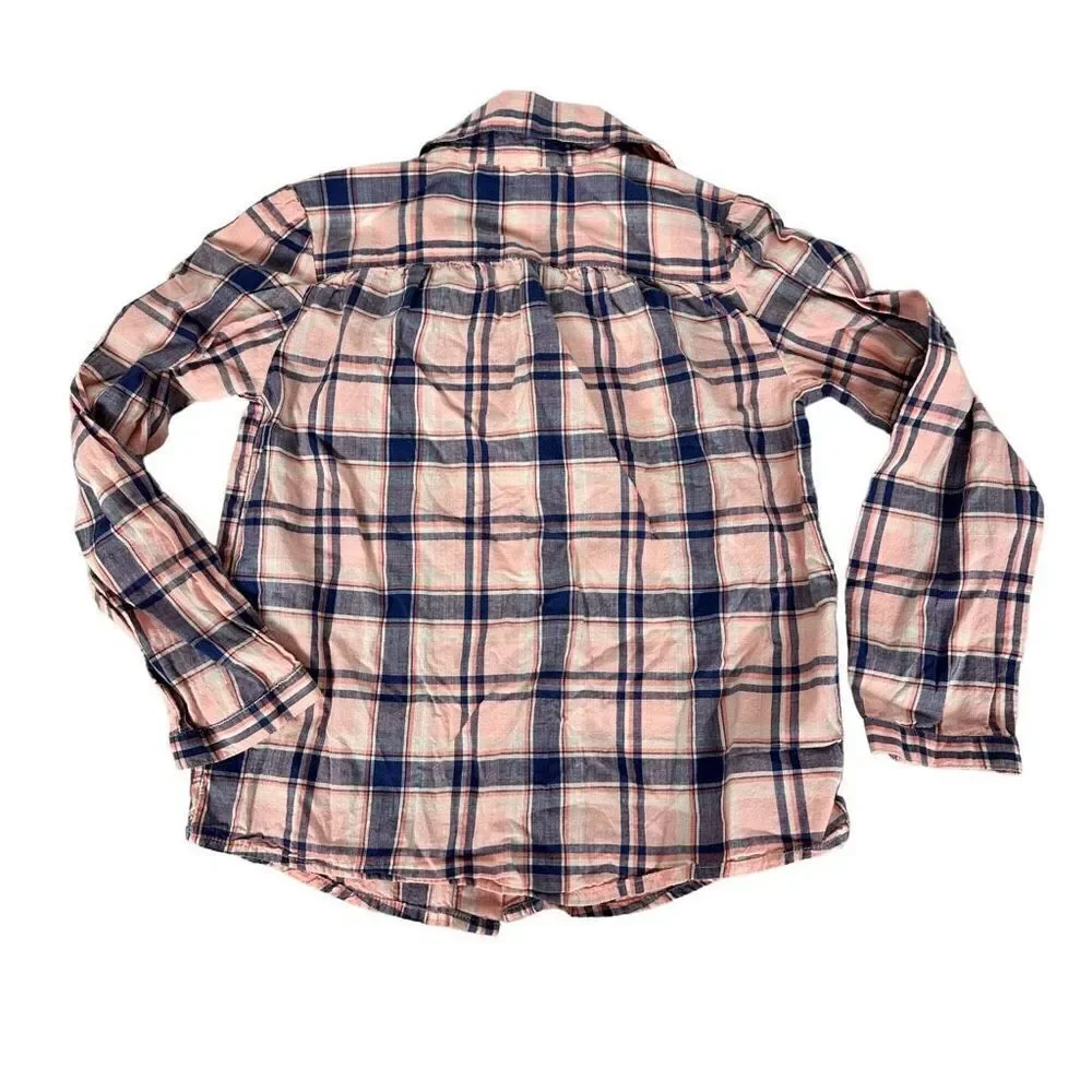 Gap Pink Plaid Button Down Shirt size Small